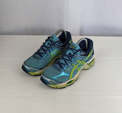 Asics Gel-Cumulus 16 Blue Yellow Shoes Women Size Sneakers T489N  Running