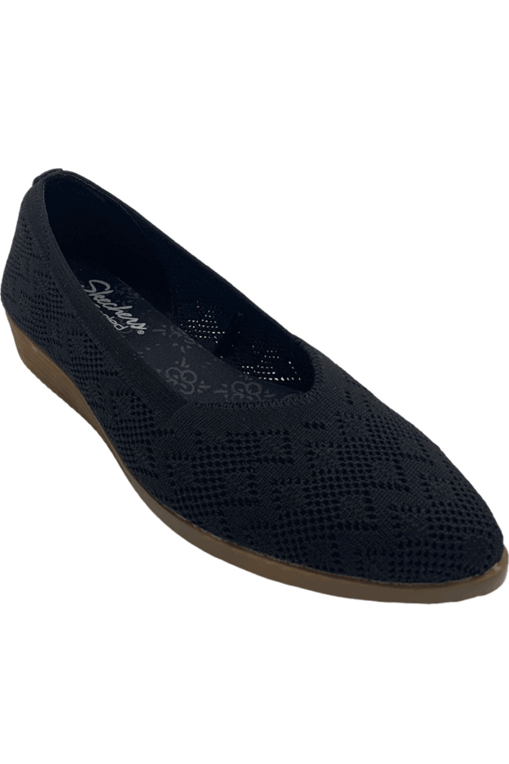 Кроссовки Skechers Cleo на танкетке крючком с изяществом черного цвета