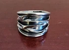 VINTAGE 925 STERLING SILVER CRUSHED CAN PATTERN RING. SIZE 11. 7.36GRS