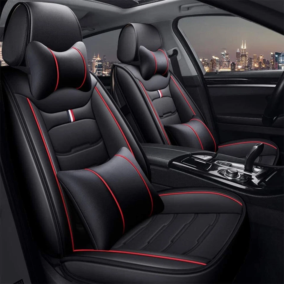For Chrysler 300 Car Seat Cover Leather Front Rear Full Set Protectors 5-Seats - Image 2 of 4