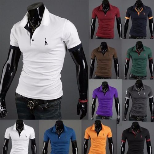 Mens Slim Fit Stylish POLO Shirt Short Sleeve Casual T-shirt Tee Tops M/L/XL/XXL - Picture 1 of 20