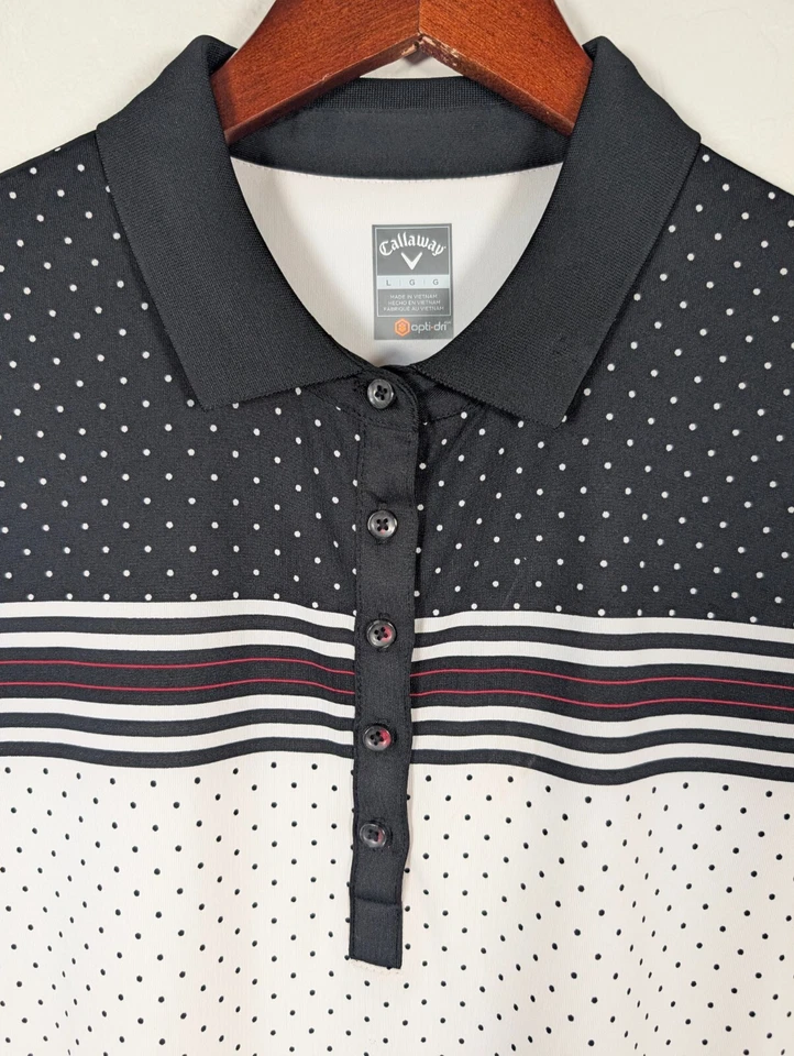 Camisa Callaway Top Para Mujer Grande Azul Blanco Opti-Dri Manga Corta 1/2 Abotonada Foto 4 de 4