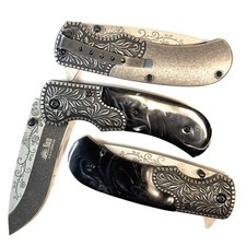 8. Heavy Duty Floral Spring Assisted EDC folding Pocket Knife