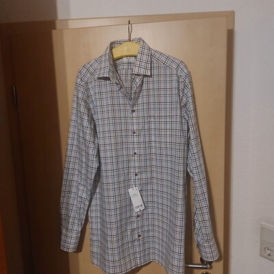 Marvelis Herren-Hemd Gr. 42 extra langer Arm kariert modern Fit NEU