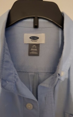 Lot 2-Old Navy Oxford Boys School Uniform Short/Long Sleeve Shirt,Size 10-12 - Picture 6 of 10