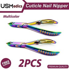 Cuticles Remover Cuticle Nipper Multi Titanium Coated 10cm Pattern Handle 2 PCS
