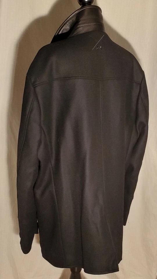 Chaqueta Abrigo Under Armour Pea Lana Cachemira Etiqueta Negra Negra Hecha en Italia $1200 Foto 4 de 4