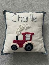 Personalised 'Charlie' Tractor Baby Cushion