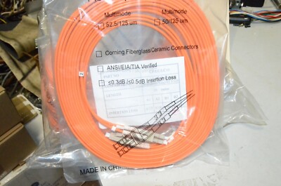 10M LC-LC 62.5/125 CP-LC/LC10 Duplex Multimode Fiber Optic Patch Cord Corning