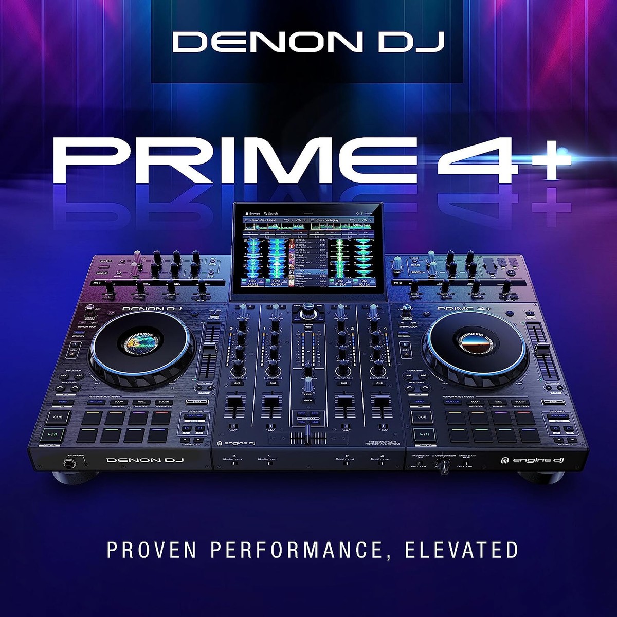 Denon DJ PRIME 4+ 4-Deck DJ Controller WI-FI MUSIC STREAMING With