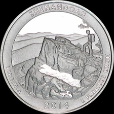 2014 S Shenandoah 90% SILVER Deep Cameo "PROOF" Virginia ATB Quarter US Mint