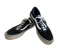 Vans Off The Wall Old Skool Kids Size 4 Black and White GREAT SHAPE