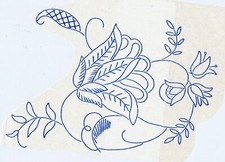 Vintage Embroidery Crewel Work Transfer Iron On - Jacobean Flower  - 12 x 16 cm