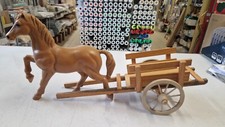 CAVALLO CON CALESSE PLASTICA LEGNO