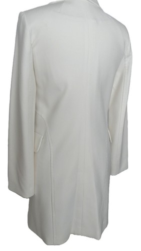 Cappotto doppiopetto primavera Shoshanna Off-White con bottoni neri taglia US 2 nuovo con etichette - Foto 10 di 15