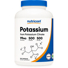 Potassium Citrate 99mg 500 Capsules Non-GMO G...