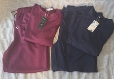 Womens 2PCS Loungewear Sets Ladies Sweat Suit Lounge Wear Blue Burgandy Medium