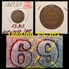 RARE "69 OVER 69" 1869/69 INDIAN HEAD CENT REPUNCHED DATE CPG ERROR VARIETY!!