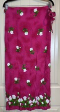 Floral Hawiian pink flower rose Beach Sarong Wrap Swim Cover One Size