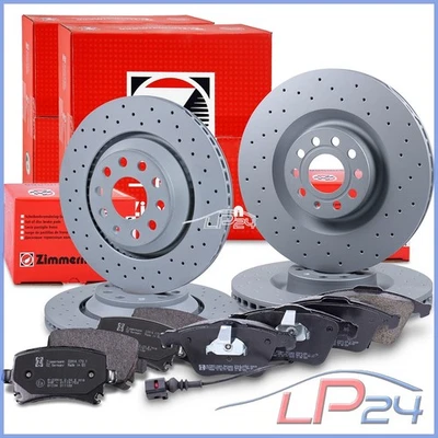 ZIMMERMANN DISQUES DE FREIN SPORT+PLAQUETTES+WK AVANT+ARRIÈRE POUR AUDI A3 8P S3 - Photo 1/4