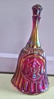 Fenton Handmade USA Iridescent Red Carnival Glass Decorative Bell 1992