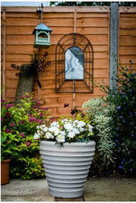 1x Strata Moroccan Planter Pot 43cm Stone Resin For Outdoor Garden & Balconies