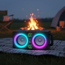 TWS Bluetooth Speaker with Colorful Lights  Rich Bass for Unforgettable Parties