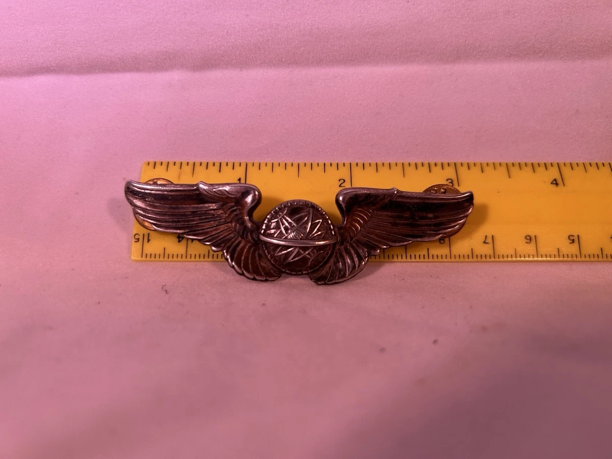 1940’s★ アメリカ陸軍航空隊 ★Air Crew Wing Pin★WW2 WWII US Army Air Corps Air Crew Wings Sterling AE American Emblem