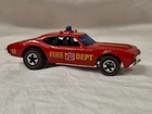 Hot Wheels 1969 Redline Olds 442 Fire Dept Chief Red Diecast Car 1/64 USA