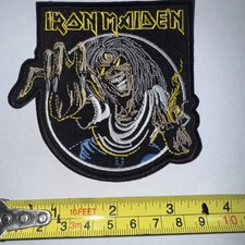 IRON MAIDEN SHAPED EMBROIDERED PATCH Number Of The Beast