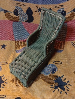 Vintage Wicker Doll Chaise Longue Lounge Miniature Furniture Victorian Style 