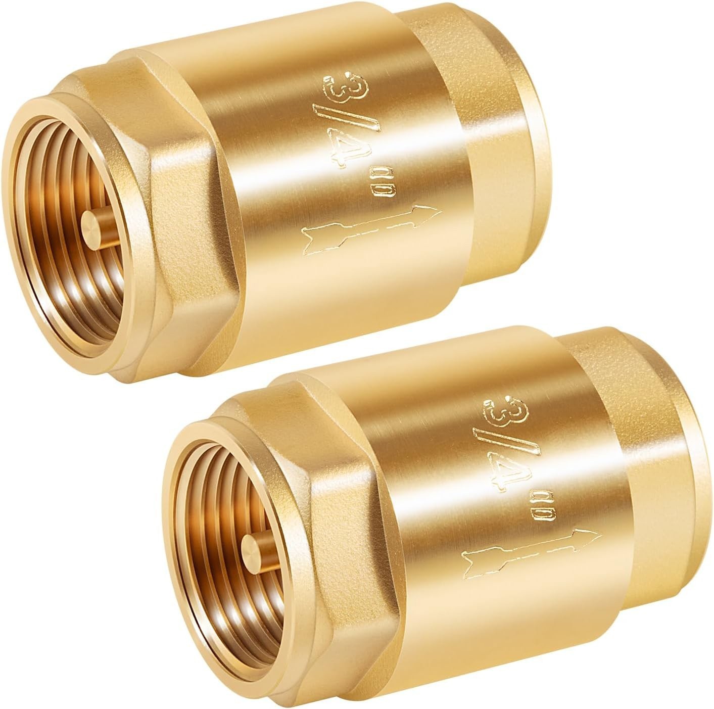 3/4"NPT One Way Brass In-Line Check Valve Female Pipe Thread #20403LF (2 Pack)