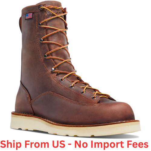's Danner Bull Run 8" Work Boots, Comfortable Cushion, Brown