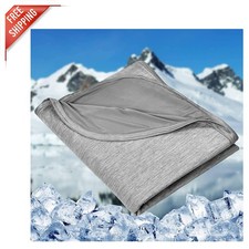 Cooling Blanket for Hot Sleepers - Lightweight Grey Throw 50x70 for Summer Co...