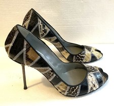 Escarpins Bout Ouvert En Python Talon Aiguille-Baisers Des Étoiles  X EdmondK -