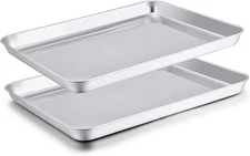 Baking Sheet Set of 2 - Stainless Steel Cookie Sheet Baking Pan, Size 16 x 12...