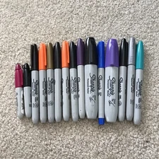 Lot of 15 Sharpie Ultra Fine Point Markers Fine Tip Chisel Black Bundle Assorted