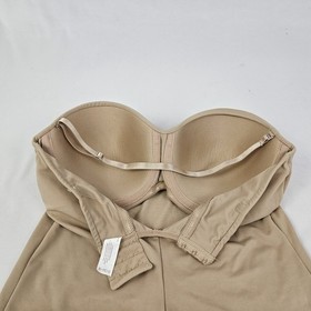 Vintage Subtract Shapewear Nude Dress Strapless Slip Underwire 38C w/ Snaps