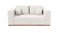 Stylischer WeißEr 2-Sitzer Edle Polstercouch Wohnzimmer Textilsofa