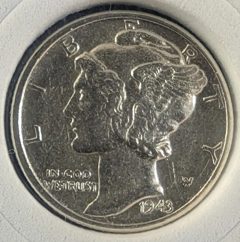 1943 Mercury Silver Dime AU