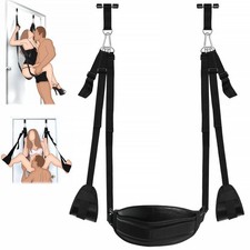 BDSM Door Sex Swings with Seat, Bondage Slave Leather Soft Plush Sex Slings w...