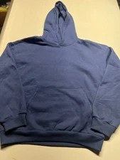 Comfrt Pullover Hoodie Sweatshirt Navy Blue Kangaroo Pockets Long Sleeve Mens XL