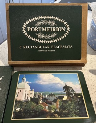Vintage 6er Set Portmeirion rechteckige Foto Tischsets verpackt