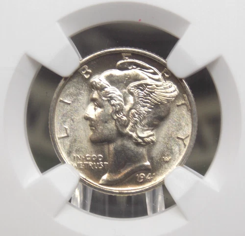1941 "D" Mercury SILVER Dime 10c NGC MS66 FB #033 *FULL BANDS* Gem BU ECC&C, Inc