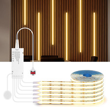 COB LED Strip, 2M 6 Rolls Cabinet Light, 12V Warm White Acoustic Panels Cuttable