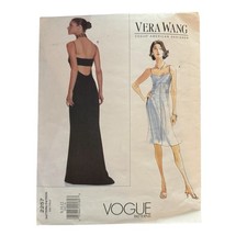 Vogue Vera Wang Dress Sewing Pattern 2257 8-10-12 Misses OOP Maxi Midi A Line