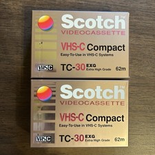 Lot of 2 Scotch TC-30 Extra High Grade VHS-C Compact Videocassette Sealed