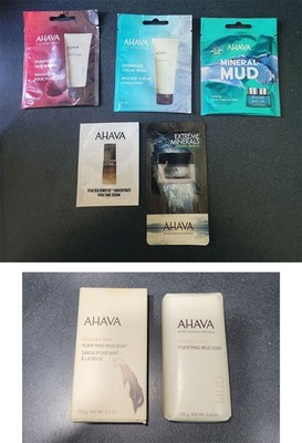 NEW AHAVA SOAP DEAD SEA SERUM MINERAL MUD PURIFY HYDRATION MASK SAMPLE LOT OF 6