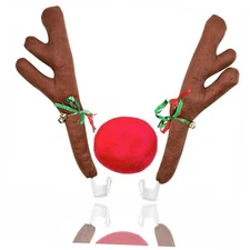  Reindeer Antlers and Nose Set for Christmas Car Decorations Kit with Reindeer 