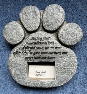 Pet Memorial Stone Marker Faux Stone, Picture Frame